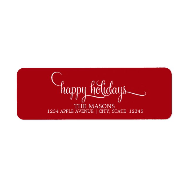 Happy Holidays Lowercase Script | Red Label (Front)