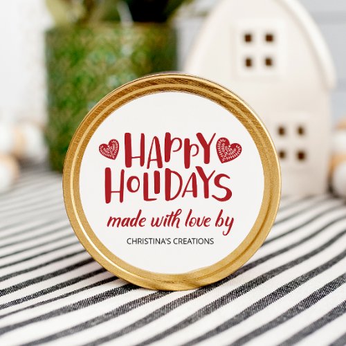 Happy Holidays Made with Love Classic Round Sticker