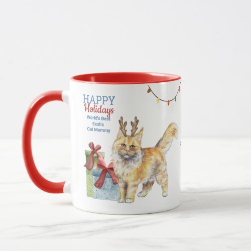 Happy Holidays MAINE COON Cat Mom Dad Christmas Mug