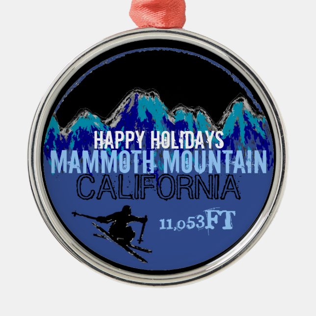 Happy Holidays Mammoth Mountain CA ornament (Front)