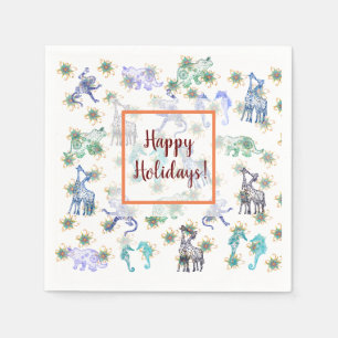 Happy Holidays Mandala Art Napkins