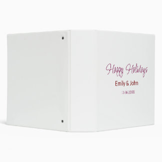 happy holidays maron name date winter christmas bo 3 ring binder