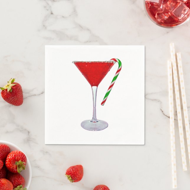 Happy Holidays Martini Glass  Napkins (Insitu)
