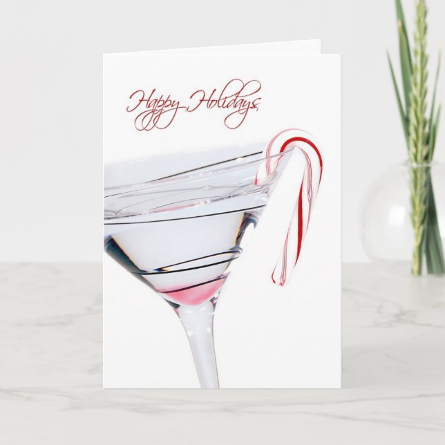 Happy Holidays Martini Holiday Card (Front)