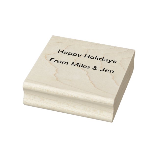 Happy holidays merry Christmas add name from with  Rubber Stamp (Stamp)