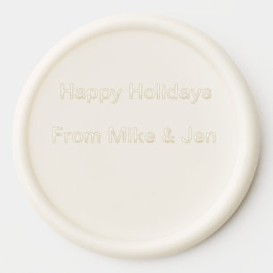 Happy holidays merry Christmas add name from with  Wax Seal Sticker
