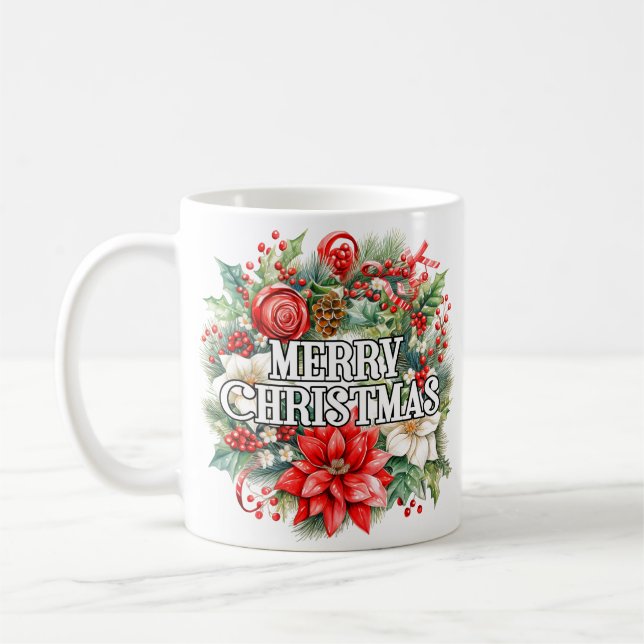 Happy Holidays | Merry Christmas Coffee Mug (Left)