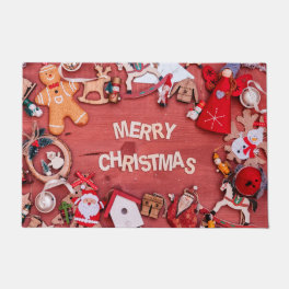 Happy Holidays Merry Christmas Collage Doormat