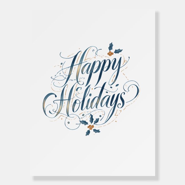 Happy Holidays Merry Christmas Family New Year Foam Board (Front)
