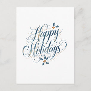 Happy Holidays Merry Christmas Family New Year Holiday Postcard