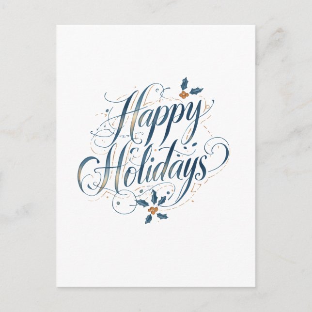 Happy Holidays Merry Christmas Family New Year Postcard (Front)