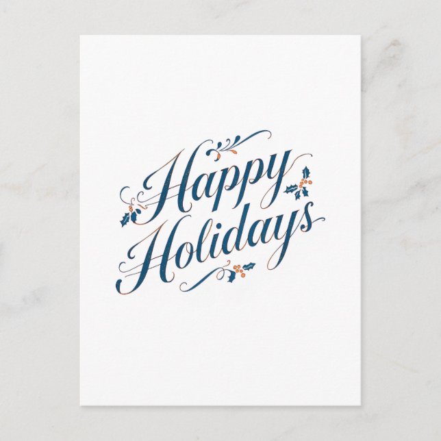 Happy Holidays Merry Christmas Family New Year Postcard (Front)