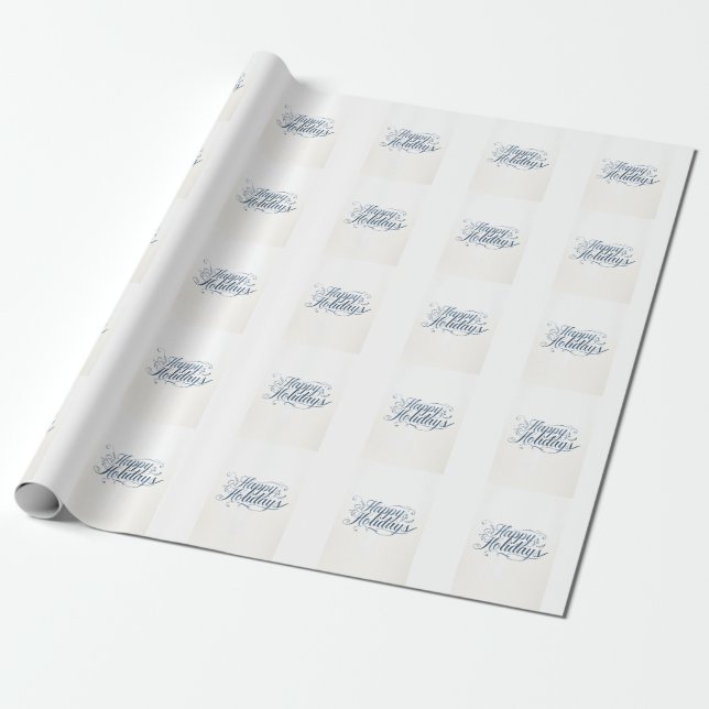 Happy Holidays Merry Christmas Family New Year Wrapping Paper (Unrolled)