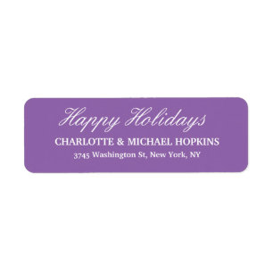 Happy Holidays Merry Christmas Pale Purple Family Label