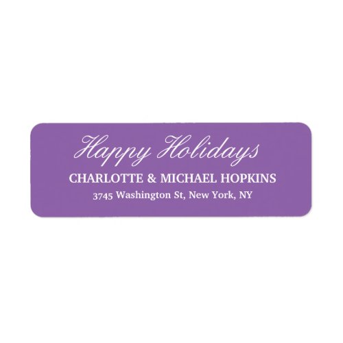 Happy Holidays Merry Christmas Pale Purple Family Label
