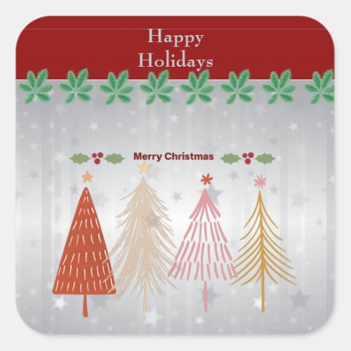 Happy Holidays Merry Christmas popular design Square Sticker