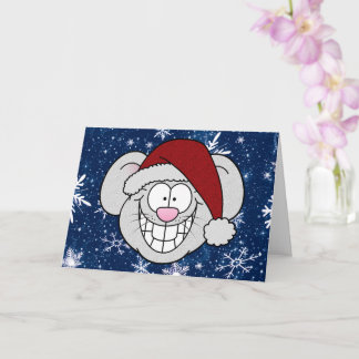 Happy Holidays Merry Christmas Santa Mouse Card