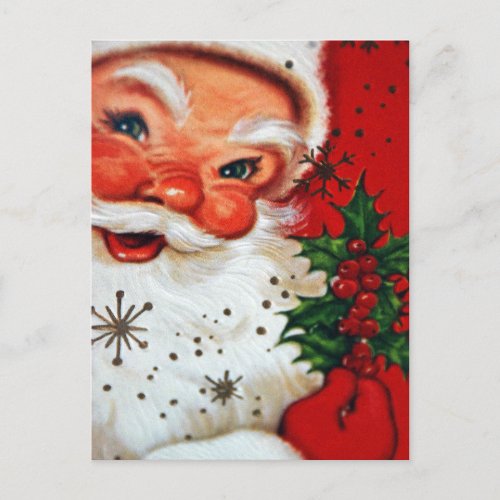 HAPPY HOLIDAYS  Merry Christmas Vintage Santa Postcard