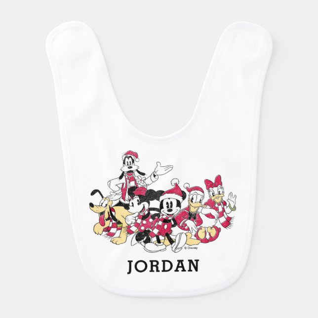 Happy Holidays | Mickey & Friends Christmas Cheer Baby Bib (Front)