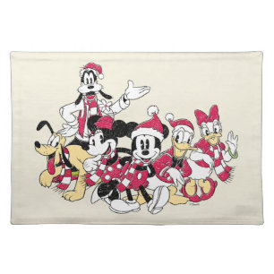 Happy Holidays   Mickey & Friends Christmas Cheer Cloth Placemat