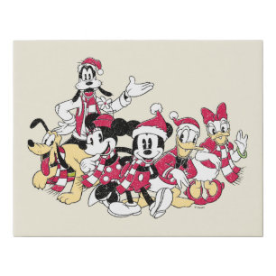Happy Holidays   Mickey & Friends Christmas Cheer Faux Canvas Print