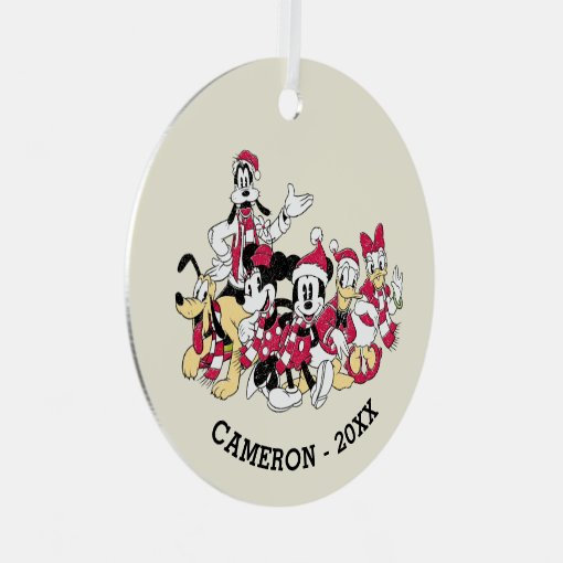 Happy Holidays | Mickey & Friends Christmas Cheer Metal Ornament | Zazzle