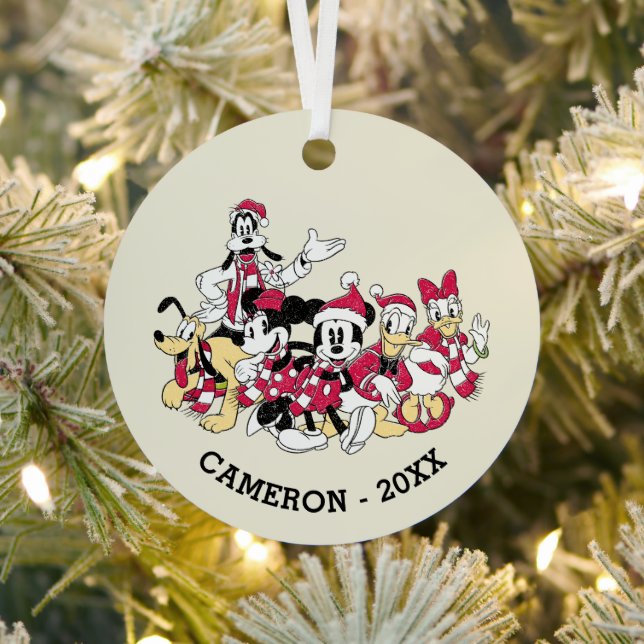 Happy Holidays | Mickey & Friends Christmas Cheer Metal Ornament (Insitu)