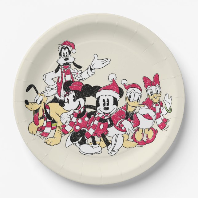 Happy Holidays | Mickey & Friends Christmas Cheer Paper Plates (Front)