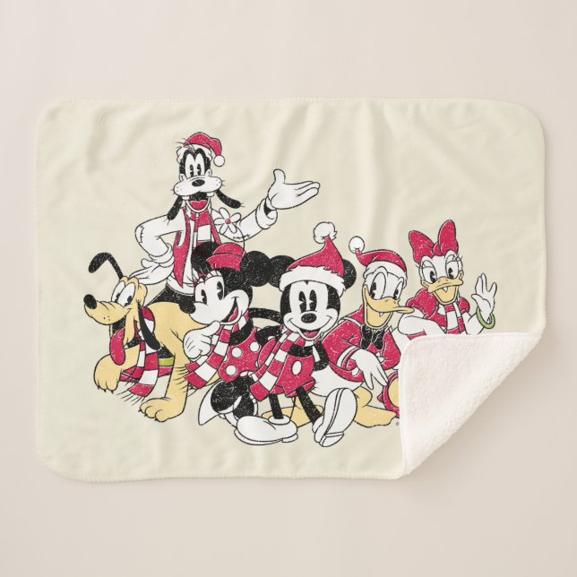 Happy Holidays | Mickey & Friends Christmas Cheer Sherpa Blanket (Front (Horizontal))