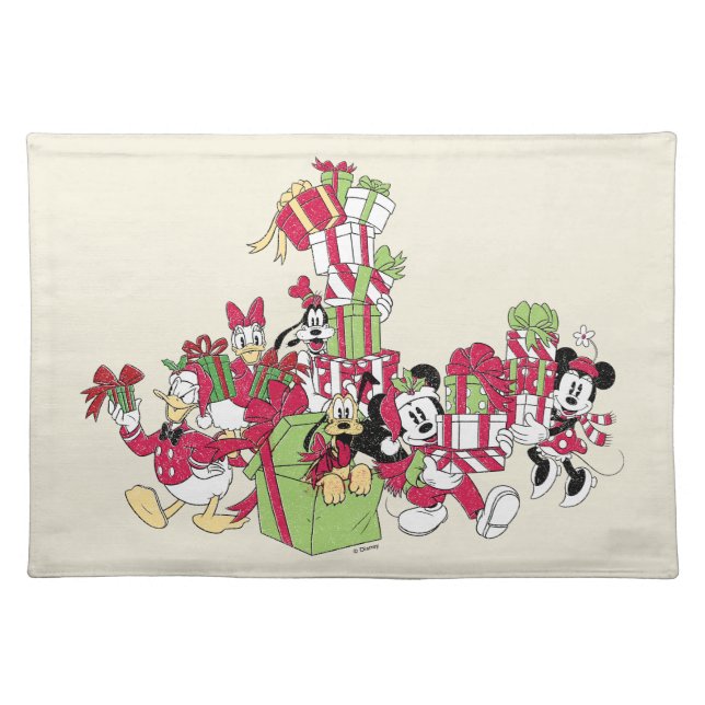 Happy Holidays | Mickey & Friends Christmas Gifts Cloth Placemat (Front)