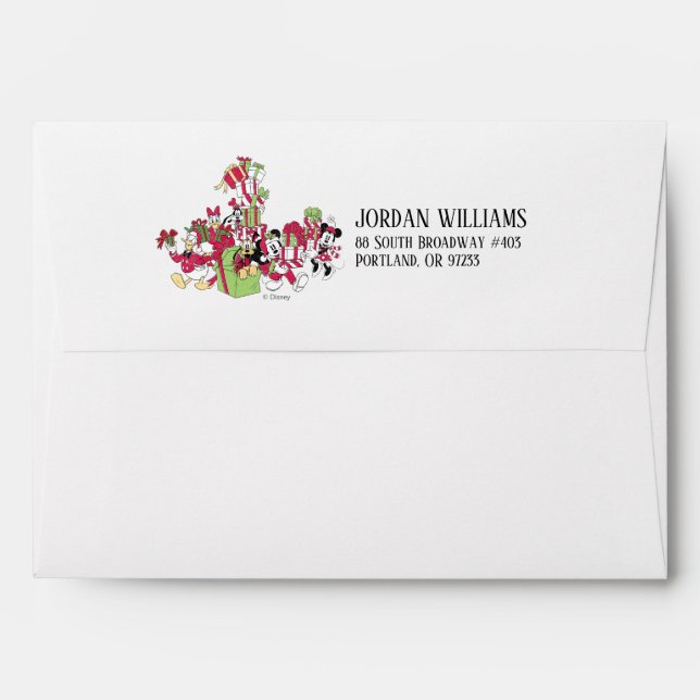 Happy Holidays | Mickey & Friends Christmas Gifts Envelope (Back (Top Flap))