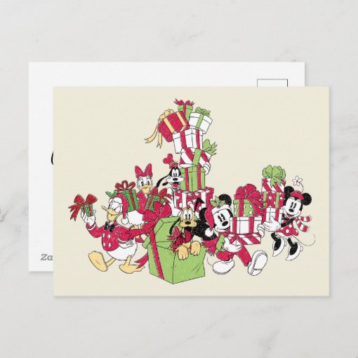 Happy Holidays | Mickey & Friends Christmas Gifts Holiday Postcard | Zazzle