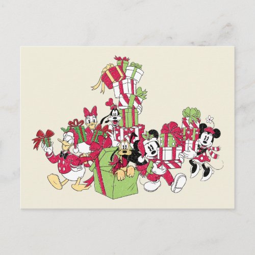 Happy Holidays  Mickey  Friends Christmas Gifts Holiday Postcard