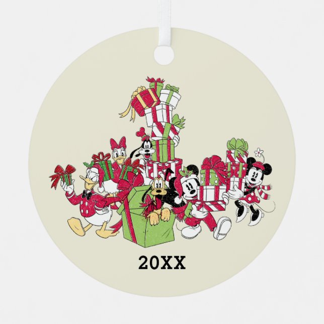 Happy Holidays | Mickey & Friends Christmas Gifts Metal Ornament (Front)