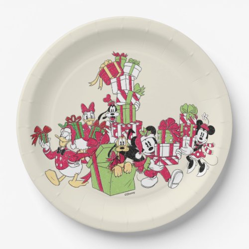Happy Holidays  Mickey  Friends Christmas Gifts Paper Plates