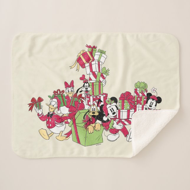 Happy Holidays | Mickey & Friends Christmas Gifts Sherpa Blanket (Front (Horizontal))