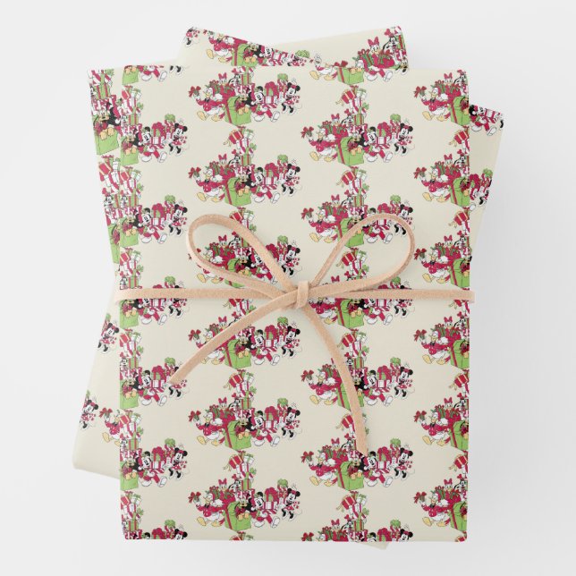 Happy Holidays | Mickey & Friends Christmas Gifts Wrapping Paper Sheets (In situ)
