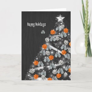 Happy Holidays military tree Holiday Card