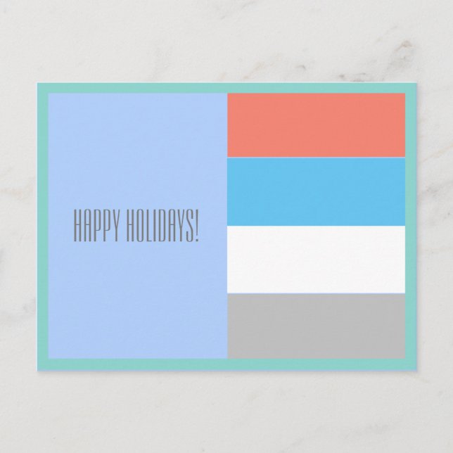 Happy Holidays Minimalism Geometry Postcard (Front)