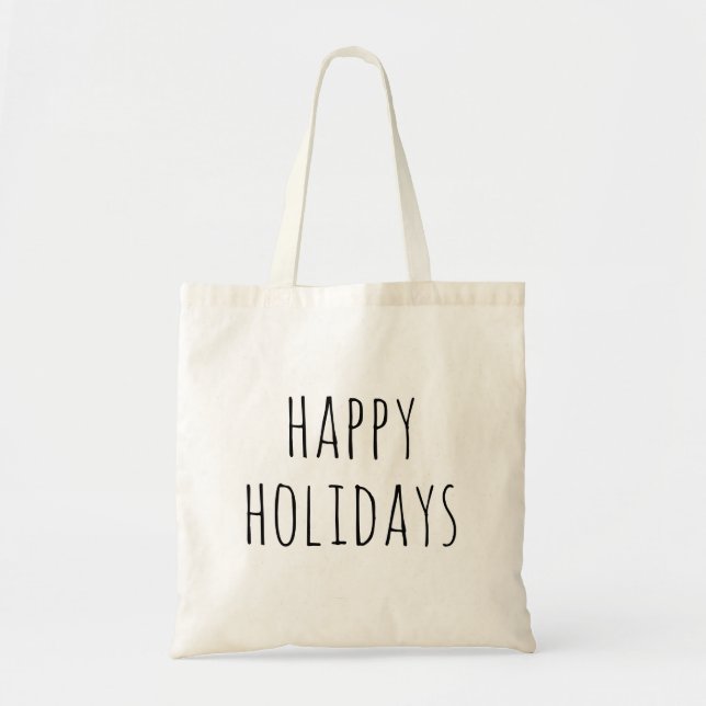 Happy Holidays. Minimalist Christmas Cute Shopping Tote Bag (Front)