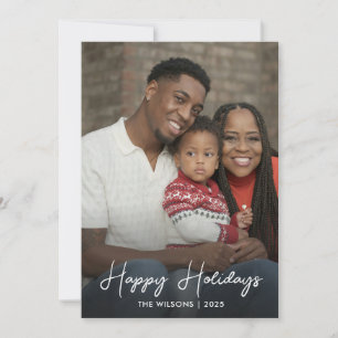Happy Holidays Minimalist Family Photo Holiday Card