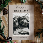 Happy Holidays. Minimalist simple modern Christmas Holiday Card<br><div class="desc">Minimalist simple modern Christmas photo card "Happy Holidays" in Pale Silver,  smoky taupe colors.</div>