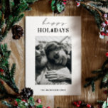 Happy Holidays. Minimalist simple modern Christmas Holiday Card<br><div class="desc">Black and white minimalist simple modern Christmas photo card "Happy Holidays".</div>