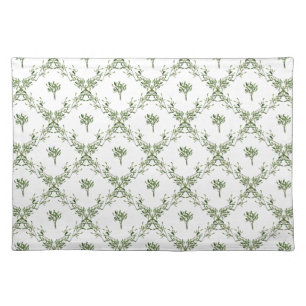 Happy Holidays Mistletoe Christmas Floral Cloth Placemat