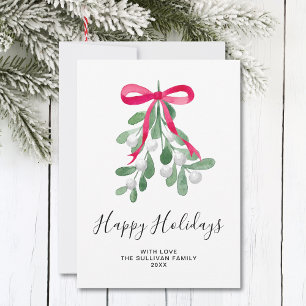 Happy Holidays Mistletoe Holiday Card
