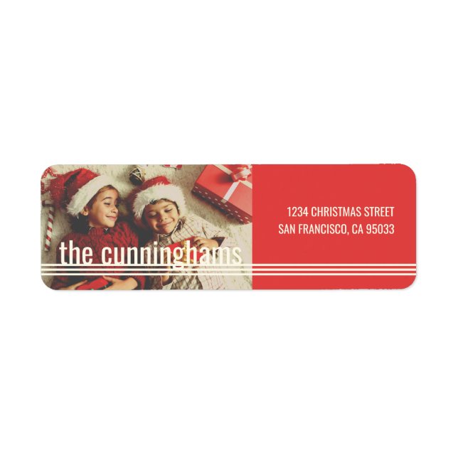 Happy Holidays | Modern and Simple Lines Label (Front)