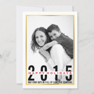 Happy Holidays modern Christmas photo Holiday Card