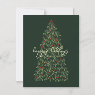 Happy Holidays Modern Elegant Christmas Tree Holiday Card