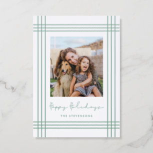 Happy Holidays Modern Frame Letterpress Photo Cards
