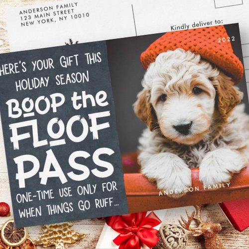 Happy Holidays Modern Funny Pet Custom Photo Holiday Postcard